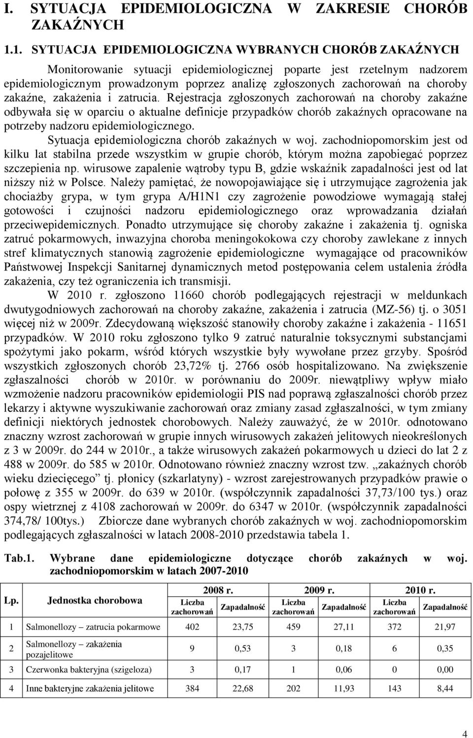 na choroby zakaźne, zakażenia i zatrucia.