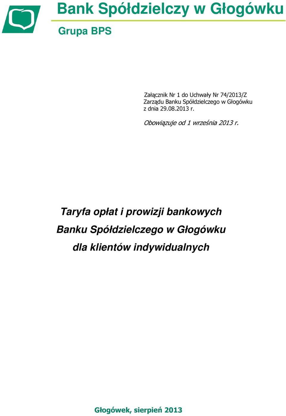 Obowiązuje od 1 września 2013 r.