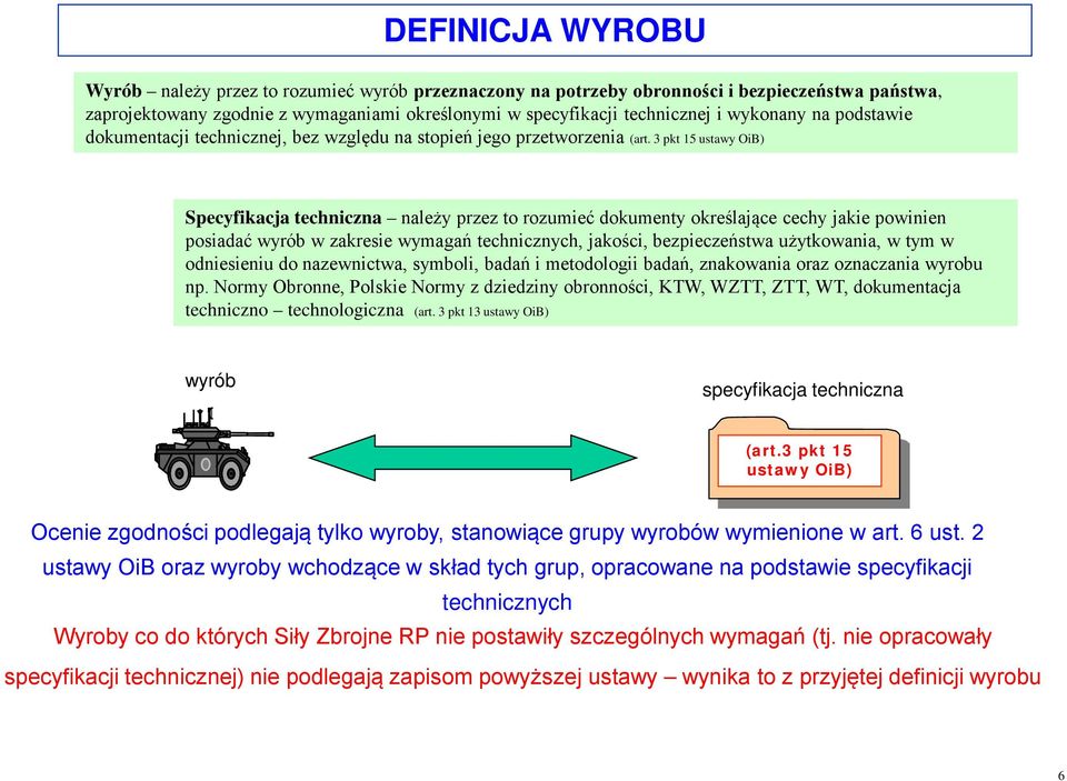 3 pkt 15 ustawy OiB) Specyfikacja techniczna należy przez to rozumieć dokumenty określające cechy jakie powinien posiadać wyrób w zakresie wymagań technicznych, jakości, bezpieczeństwa użytkowania, w