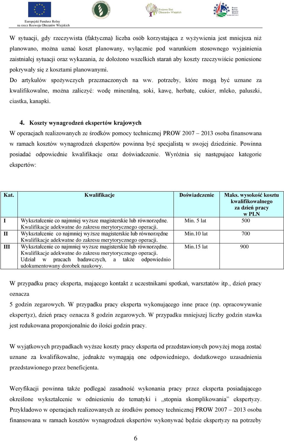 potrzeby, które mogą być uznane za kwalifikowalne, można zaliczyć: wodę mineralną, soki, kawę, herbatę, cukier, mleko, paluszki, ciastka, kanapki. 4.