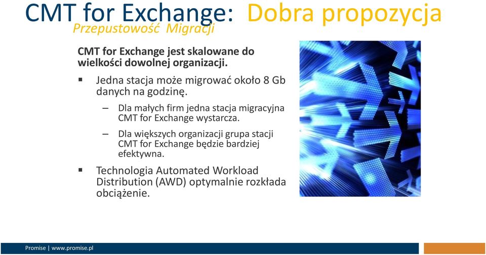 Dla małych firm jedna stacja migracyjna CMT for Exchange wystarcza.