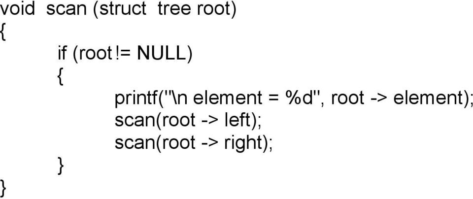 = NULL) printf("\n element =