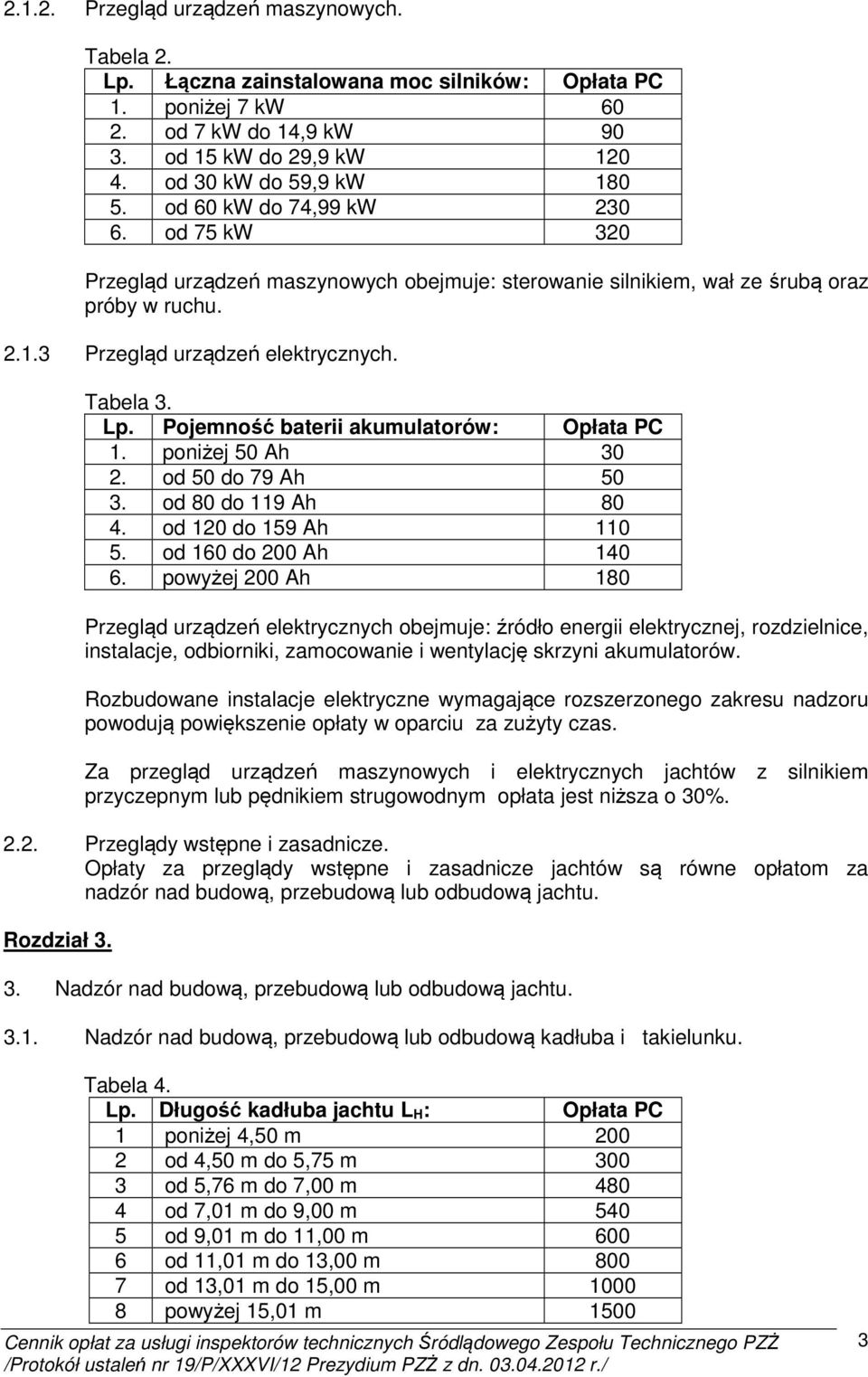 Pojemność baterii akumulatorów: Opłata PC 1. poniżej 50 Ah 30 2. od 50 do 79 Ah 50 3. od 80 do 119 Ah 80 4. od 120 do 159 Ah 110 5. od 160 do 200 Ah 140 6.