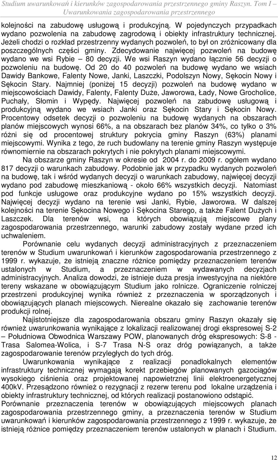 We wsi Raszyn wydano łącznie 56 decyzji o pozwoleniu na budowę.