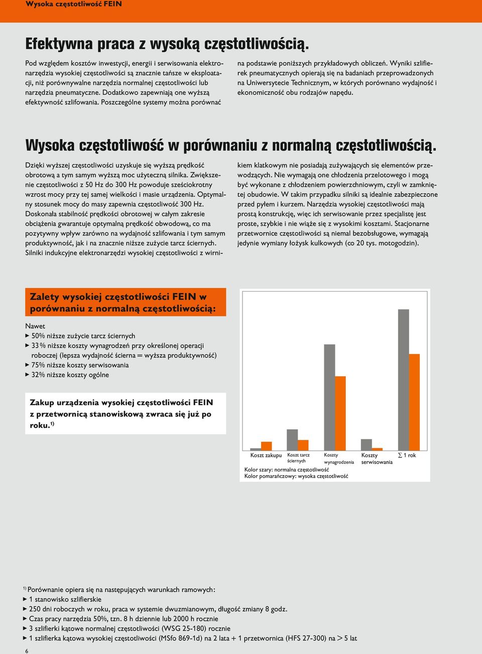 pneumatyczne. Dodatkowo zapewniają one wyższą efektywność szlifowania. Poszczególne systemy można porównać na podstawie poniższych przykładowych obliczeń.