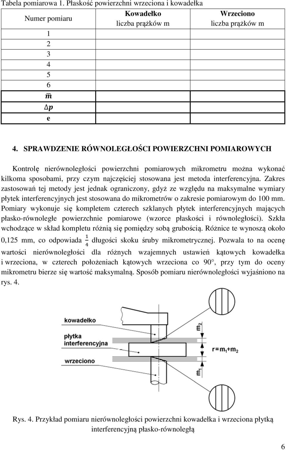 interferencyjna. Zakres zastosowań tej metody jest jednak ograniczony, gdyż ze względu na maksymalne wymiary płytek interferencyjnych jest stosowana do mikrometrów o zakresie pomiarowym do 100.