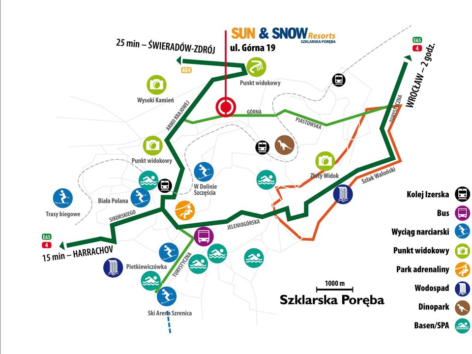 E65 4 15 min HARRACHOV SIKORSKIEGO Pietkiewiczówka TURYSTYCZNA JELENIOGÓRSKA
