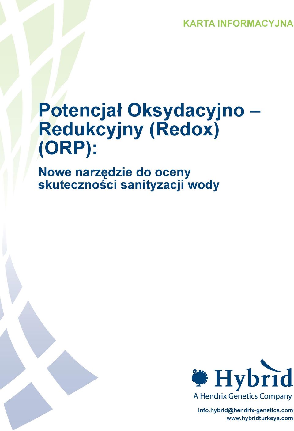 oceny skuteczności sanityzacji wody info.