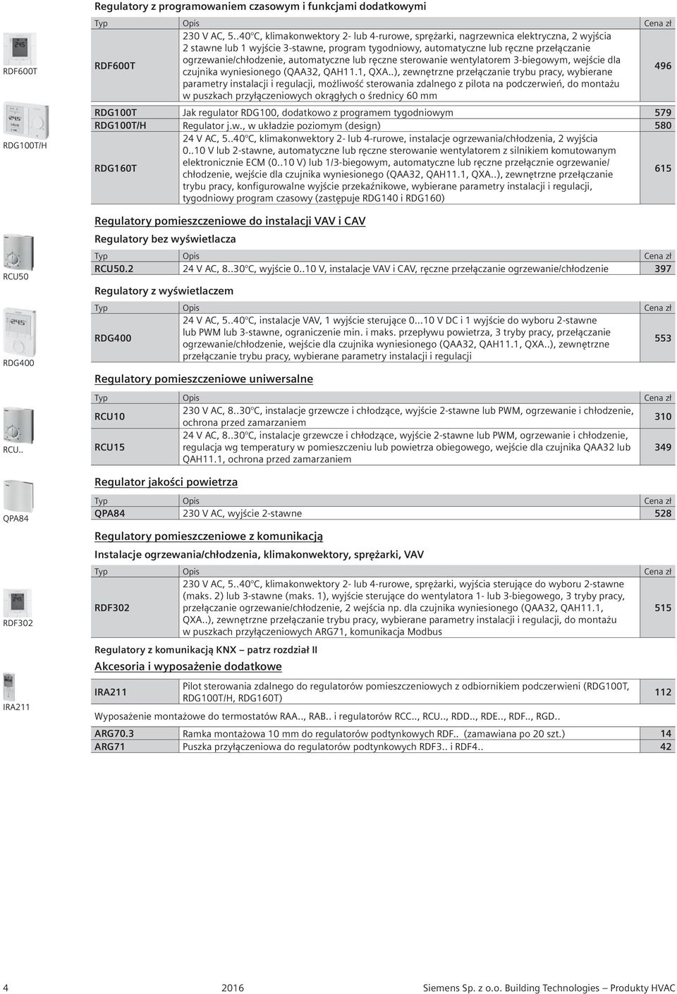 automatyczne lub ręczne sterowanie wentylatorem 3-biegowym, wejście dla czujnika wyniesionego (QAA32, QAH11.1, QXA.