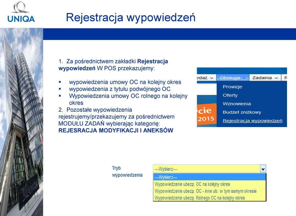 OC na kolejny okres wypowiedzenia z tytułu podwójnego OC Wypowiedzenia umowy OC rolnego