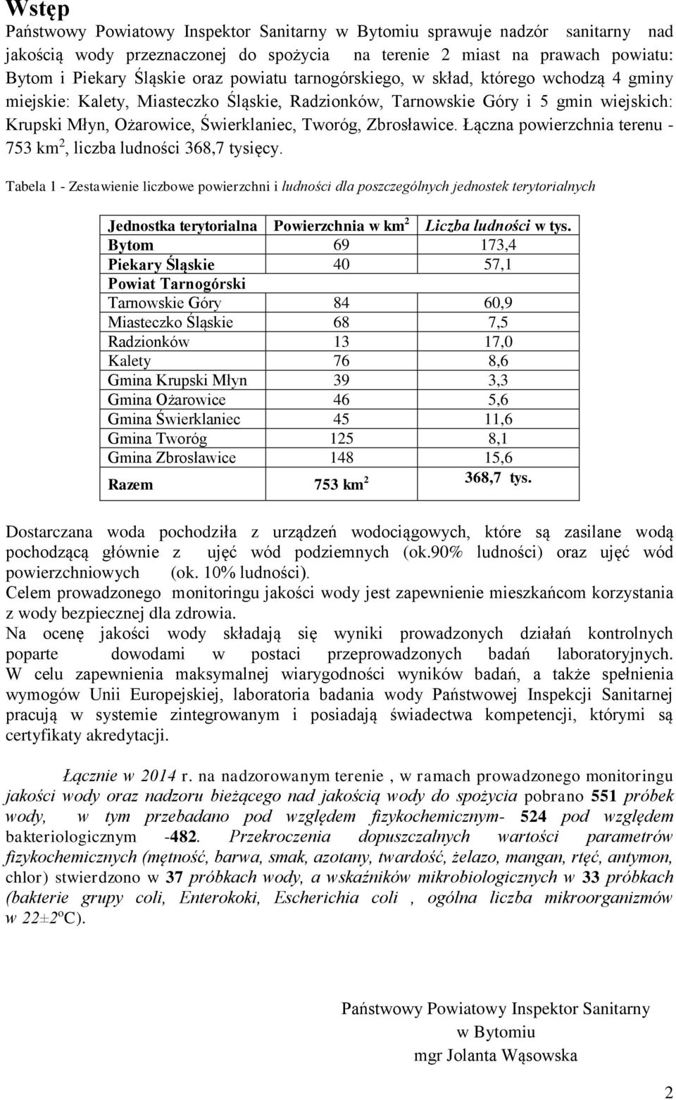 Zbrosławice. Łączna powierzchnia terenu - 753 km 2, liczba ludności 368,7 tysięcy.