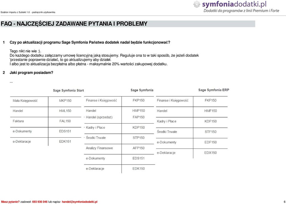 Reguluje ona to w taki sposób, e je eli dodatek 'przestanie poprawnie dzia, to go aktualizujemy aby dzia.