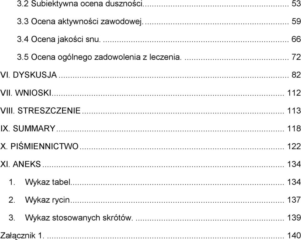 .. 82 VII. WNIOSKI... 112 VIII. STRESZCZENIE... 113 IX. SUMMARY... 118 X. PIŚMIENNICTWO.