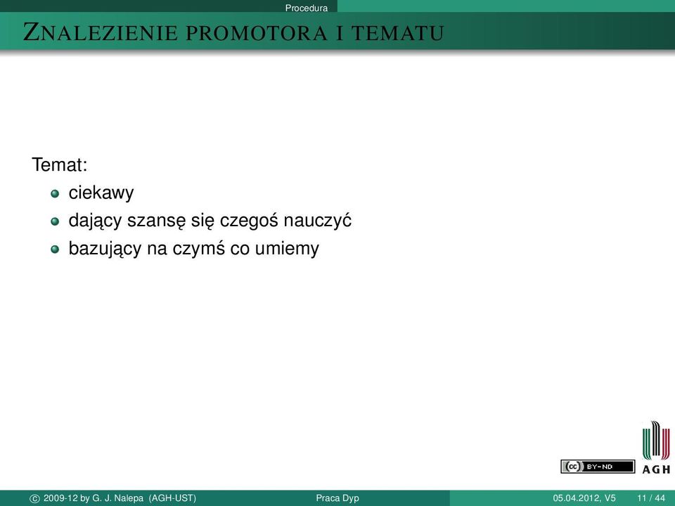 nauczyć bazujacy na czymś co umiemy c 2009-12