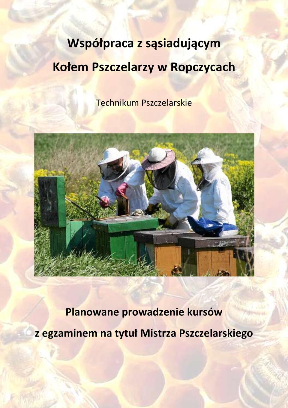 Pszczelarskie Planowane prowadzenie