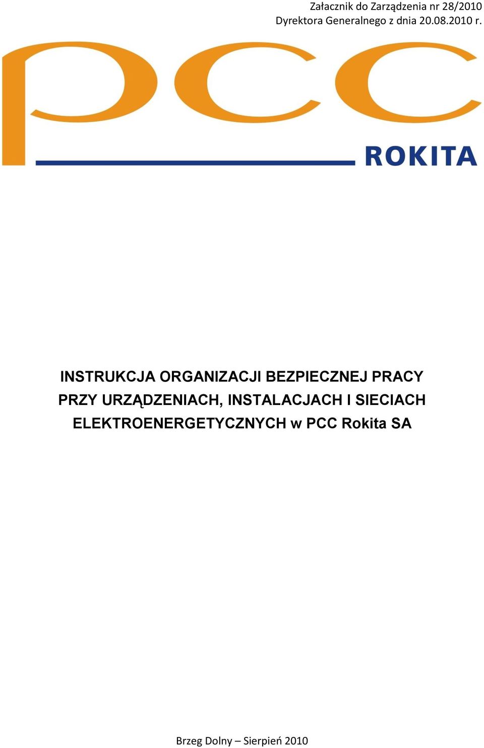 INSTRUKCJA ORGANIZACJI BEZPIECZNEJ PRACY PRZY