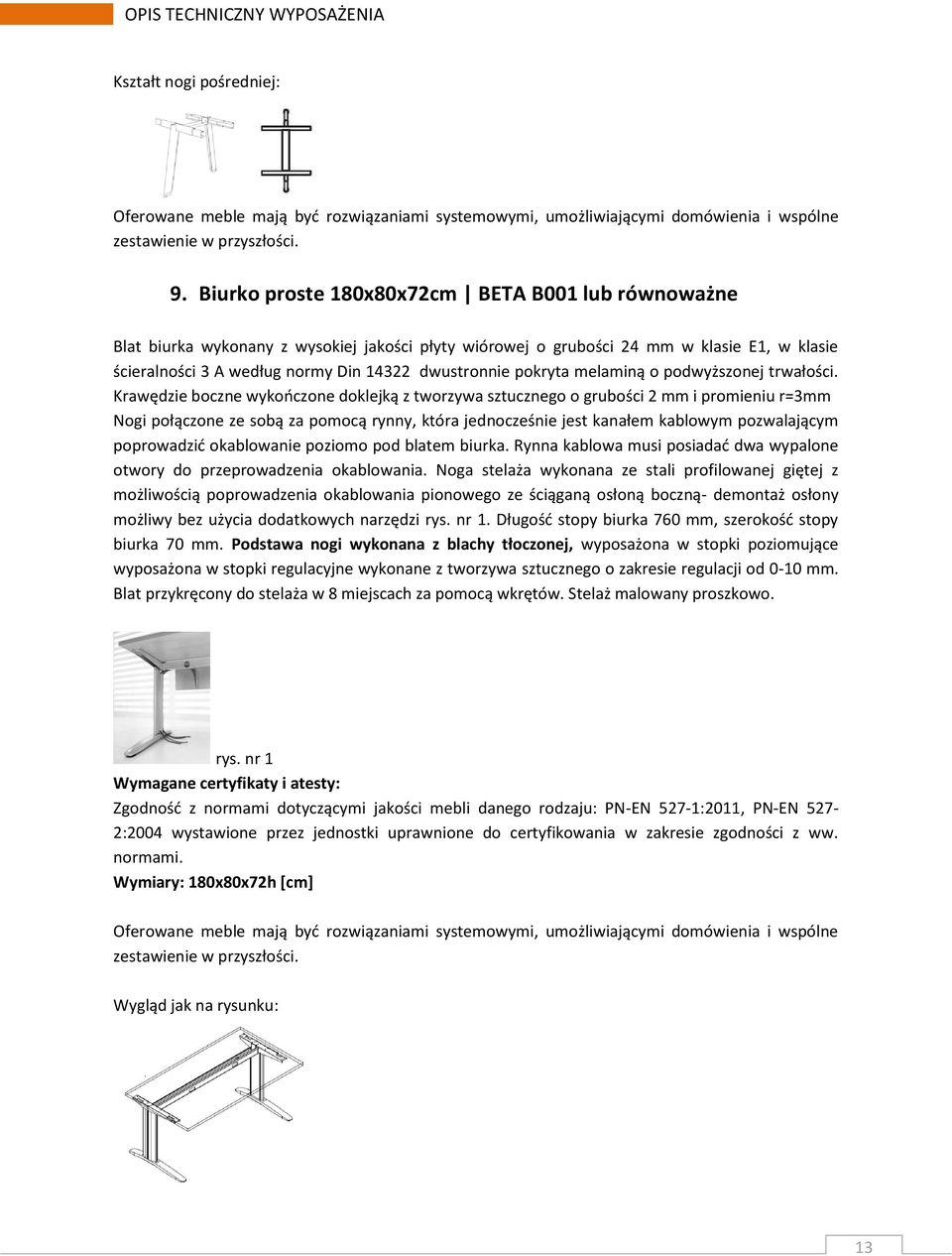 pokryta melaminą o podwyższonej trwałości.