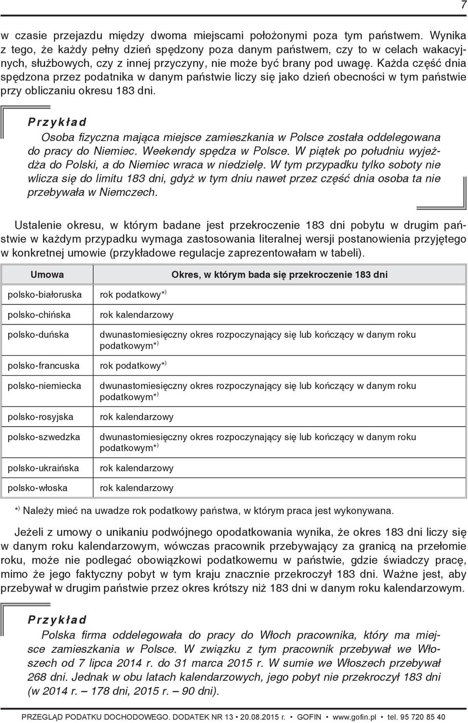 Każda część dnia spędzona przez podatnika w danym państwie liczy się jako dzień obecności w tym państwie przy obliczaniu okresu 183 dni.