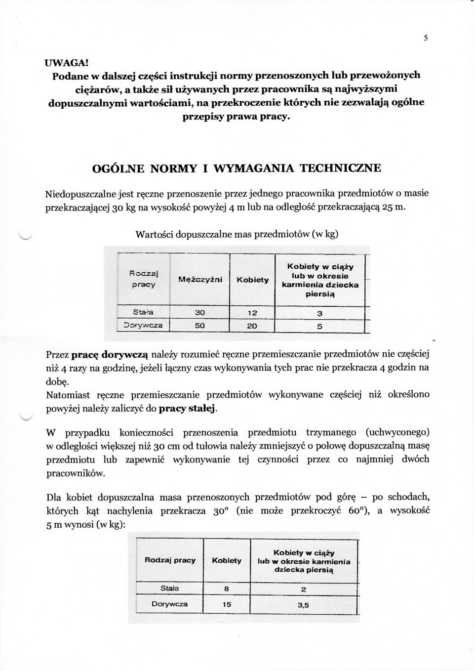 zezwalają ogólne przepisy prawa pracy.
