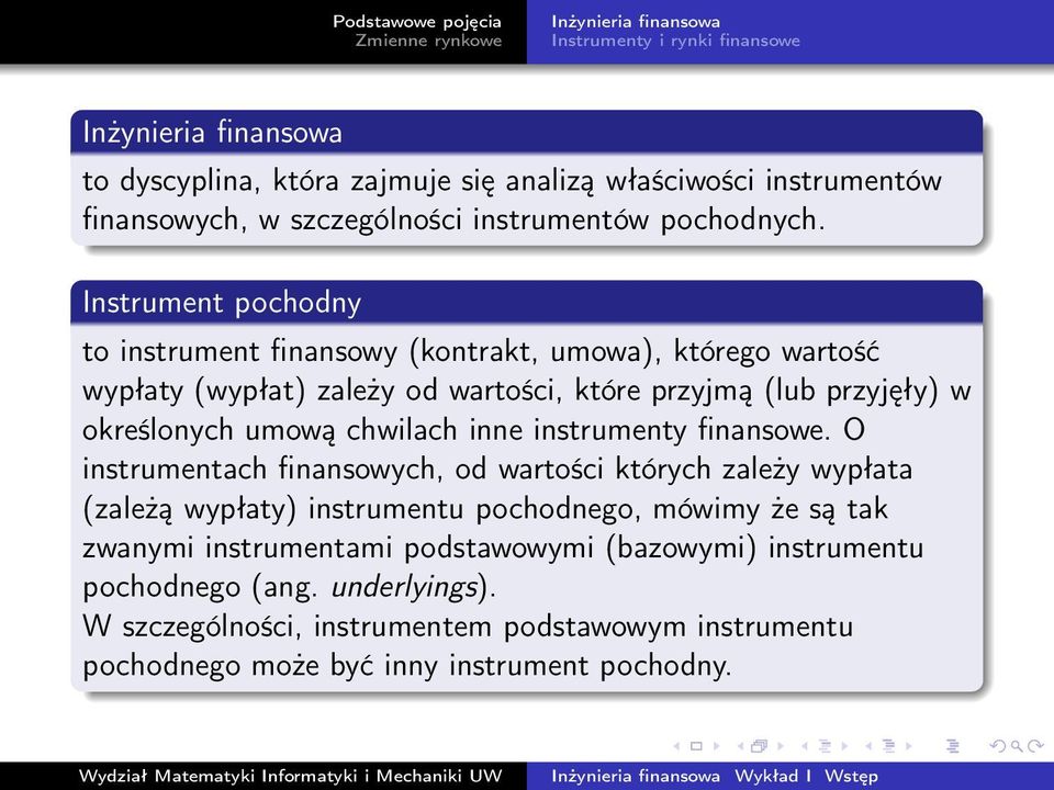 chwilach inne instrumenty finansowe.