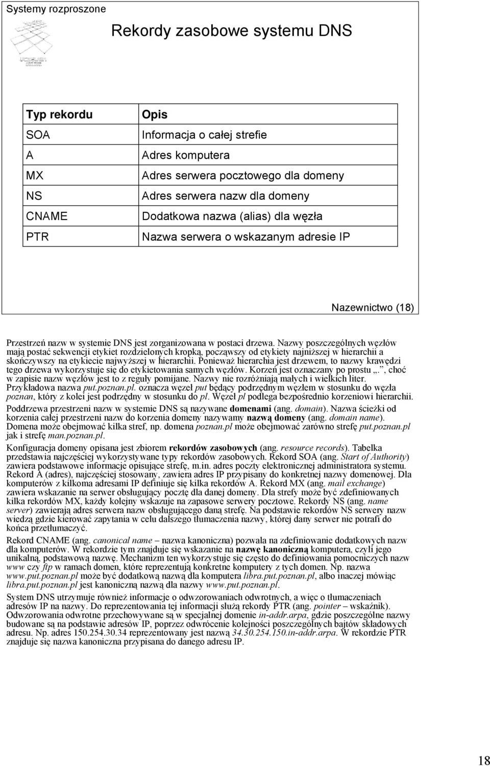 Nazwy poszczególnych węzłów mają postać sekwencji etykiet rozdzielonych kropką, począwszy od etykiety najniższej w hierarchii a skończywszy na etykiecie najwyższej w hierarchii.