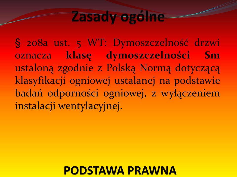 dymoszczelności Sm ustaloną zgodnie z Polską Normą