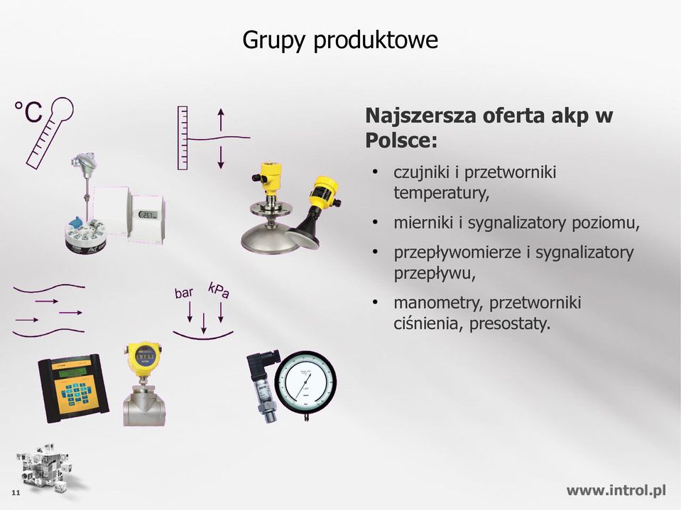 sygnalizatory poziomu, przepływomierze i