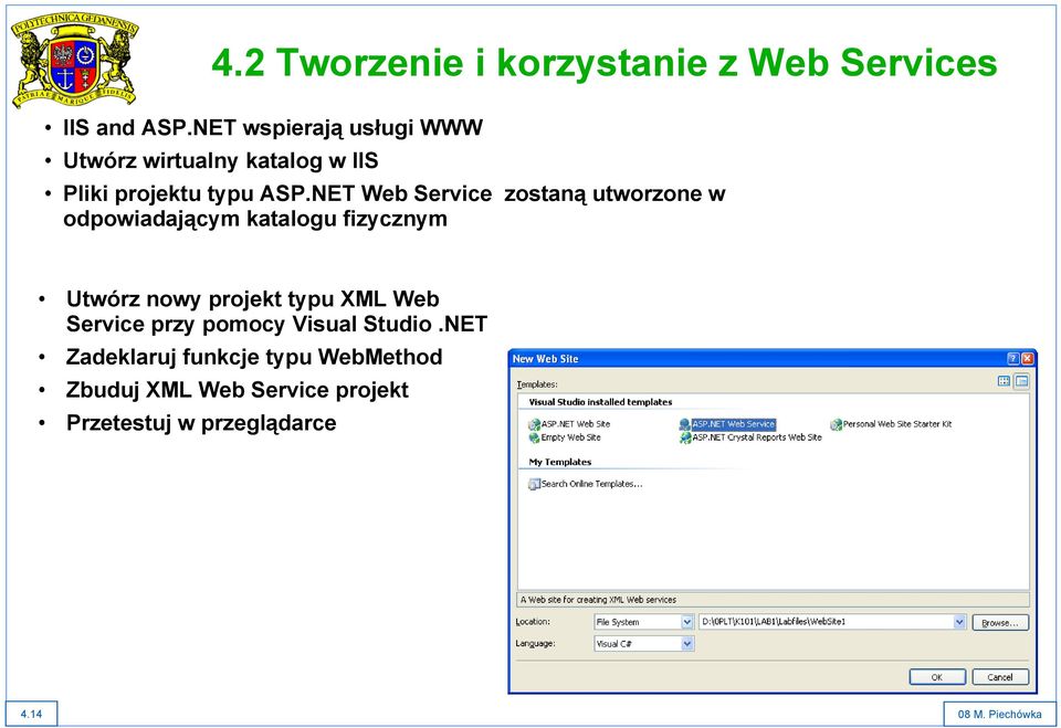 NET Web Service zostaną utworzone w odpowiadającym katalogu fizycznym Utwórz nowy projekt typu