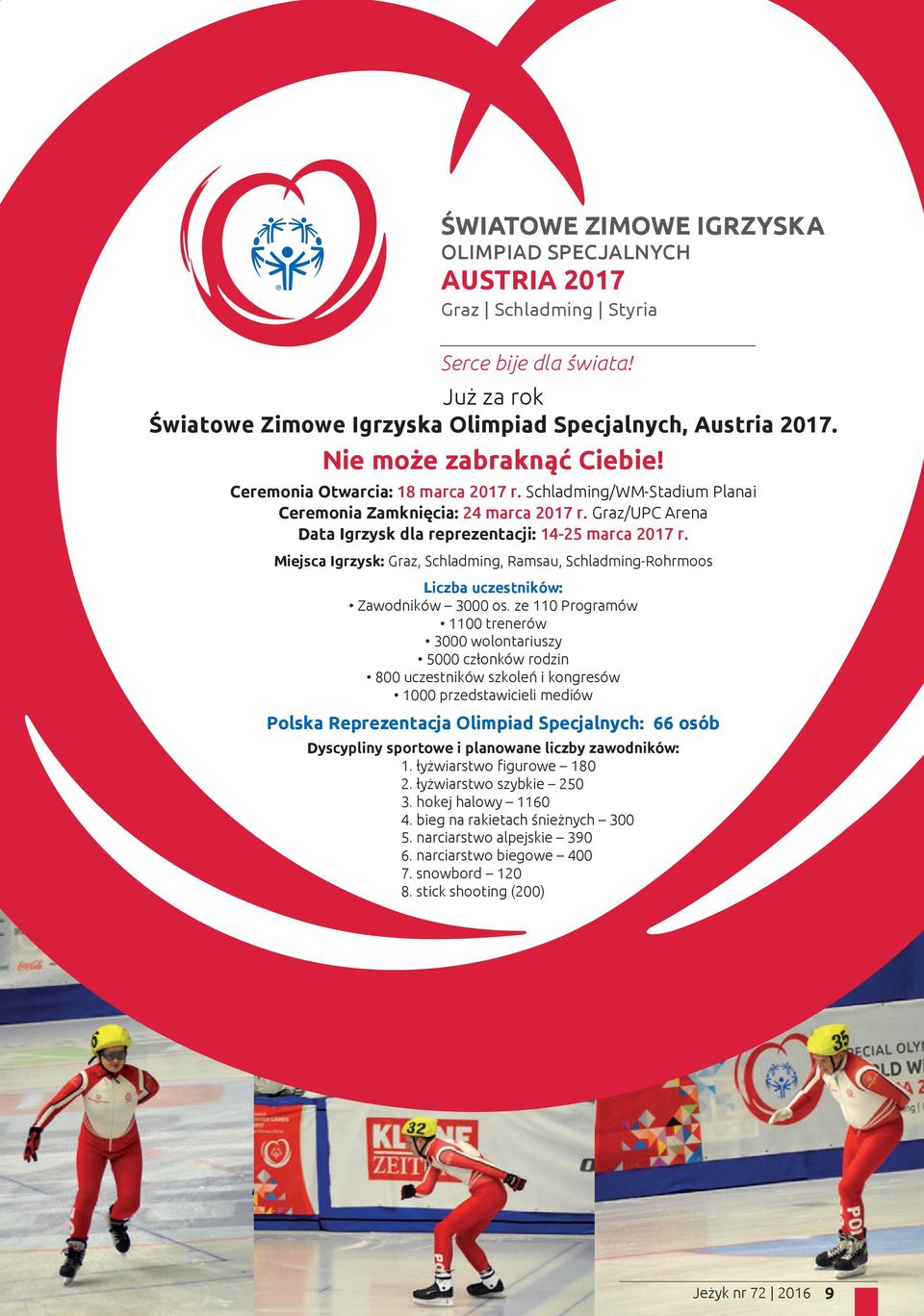 Miejsca Igrzysk: Graz, Schladming, Ramsau, Schladming-Rohrmoos Liczba uczestników: Zawodników 3000 os.