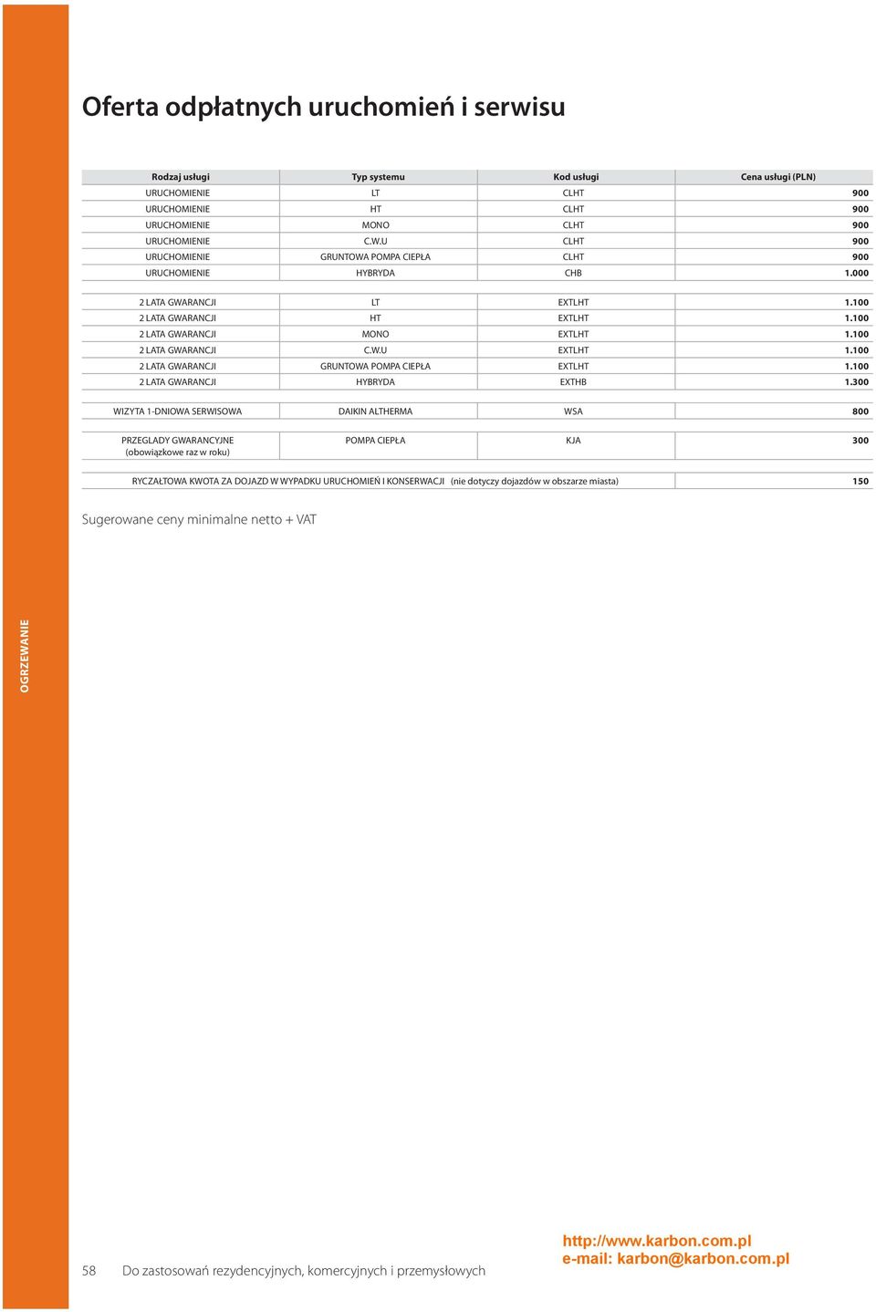 100 2 LATA GWARANCJI C.W.U EXTLHT 1.100 2 LATA GWARANCJI GRUNTOWA POMPA CIEPŁA EXTLHT 1.100 2 LATA GWARANCJI HYBRYDA EXTHB 1.