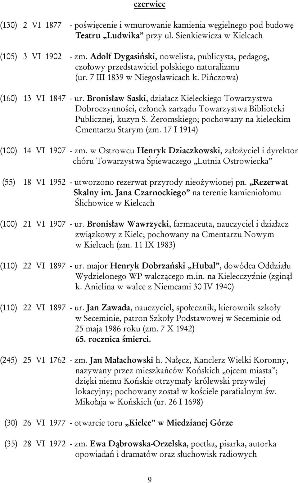 Bronisław Saski, działacz Kieleckiego Towarzystwa Dobroczynności, członek zarządu Towarzystwa Biblioteki Publicznej, kuzyn S. Żeromskiego; pochowany na kieleckim Cmentarzu Starym (zm.