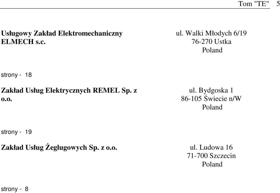 Elektrycznych REMEL Sp. z o.o. ul.