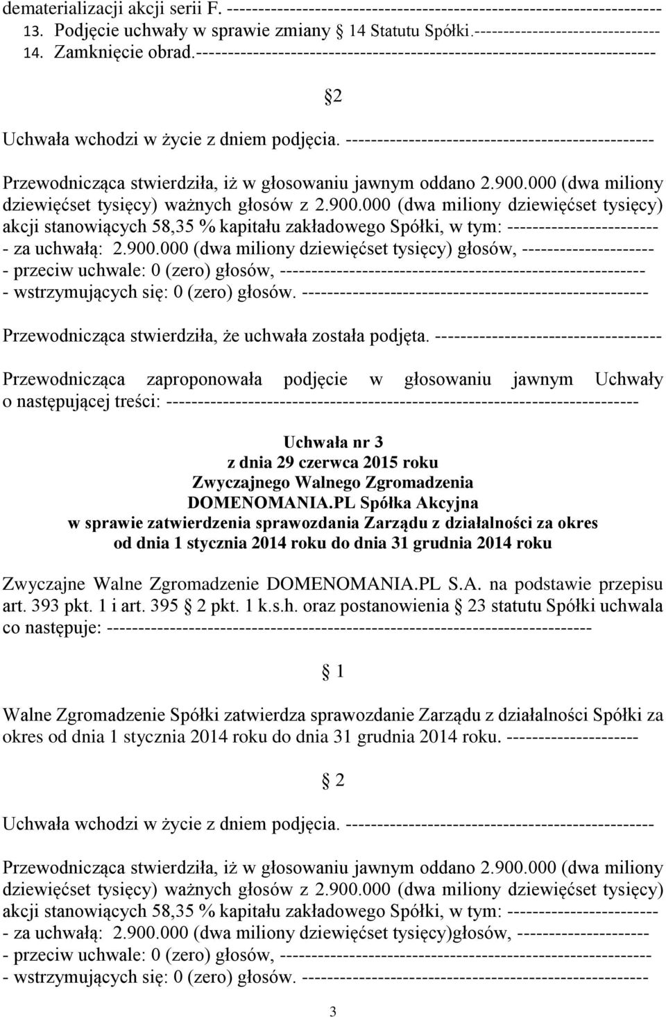 000 (dwa miliony - za uchwałą: 2.900.
