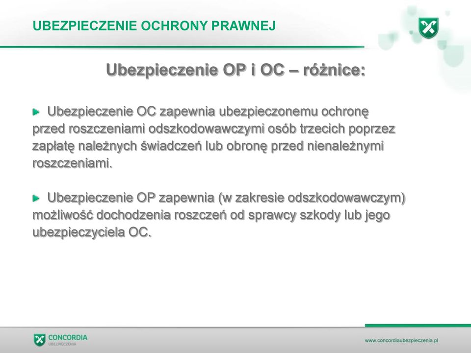 obronę przed nienależnymi roszczeniami.