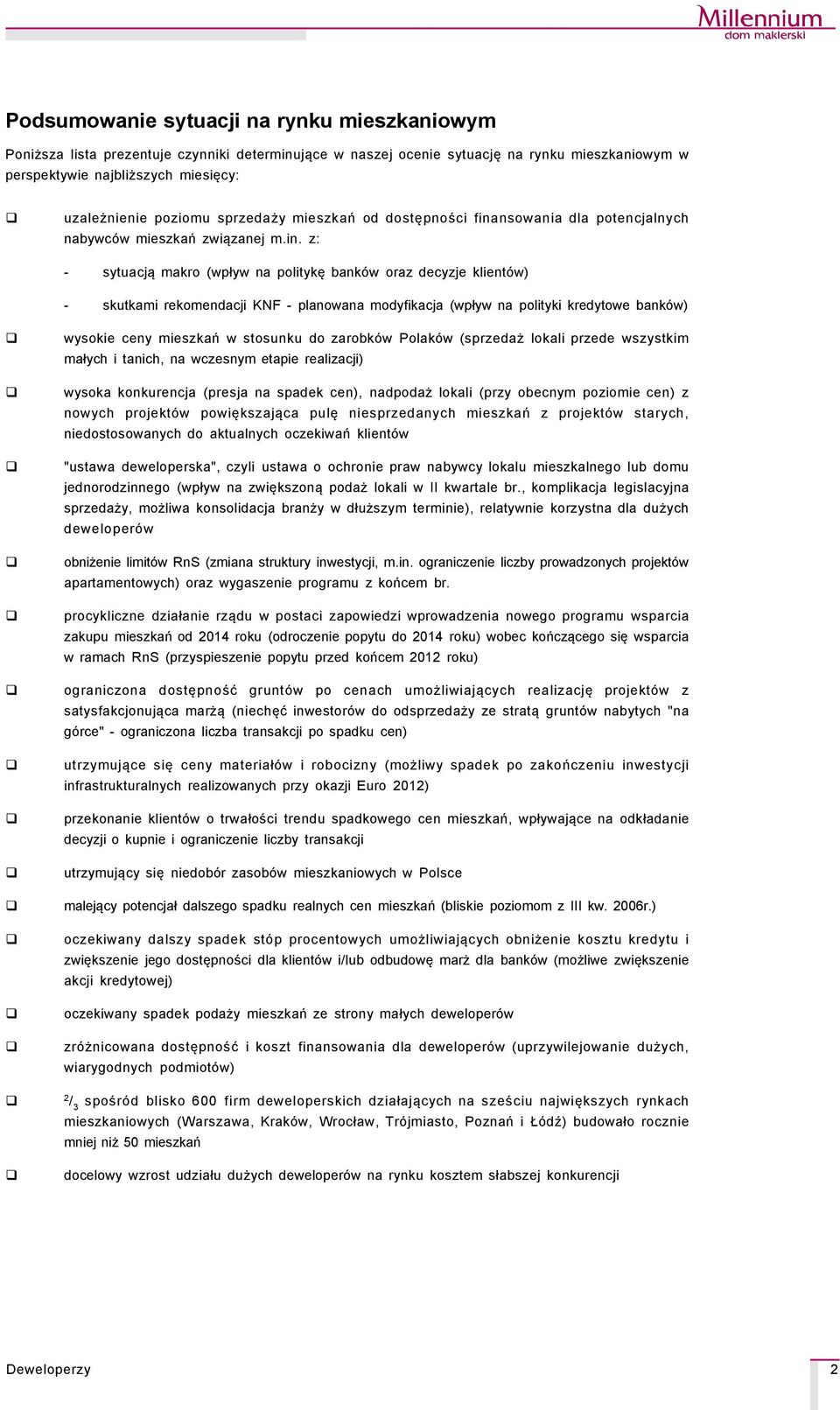 nsowania dla potencjalnych nabywcçw mieszkań związanej m.in.