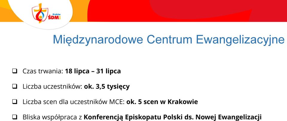 3,5 tysięcy Liczba scen dla uczestników MCE: ok.