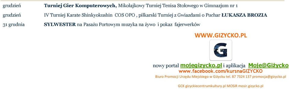 na żywo i pokaz fajerwerków WWW.GIZYCKO.PL nowy portal mojegizycko.pl i aplikacja Moje@Giżycko www.facebook.