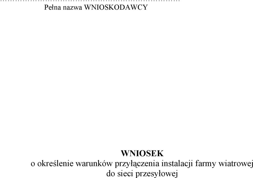 warunków przyłączenia