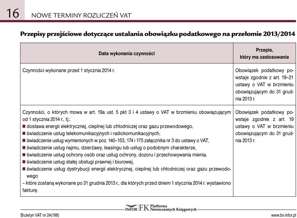 : n dostawa energii elektrycznej, cieplnej lub chłodniczej oraz gazu przewodowego, n świadczenie usług telekomunikacyjnych i radiokomunikacyjnych, n świadczenie usług wymienionych w poz.