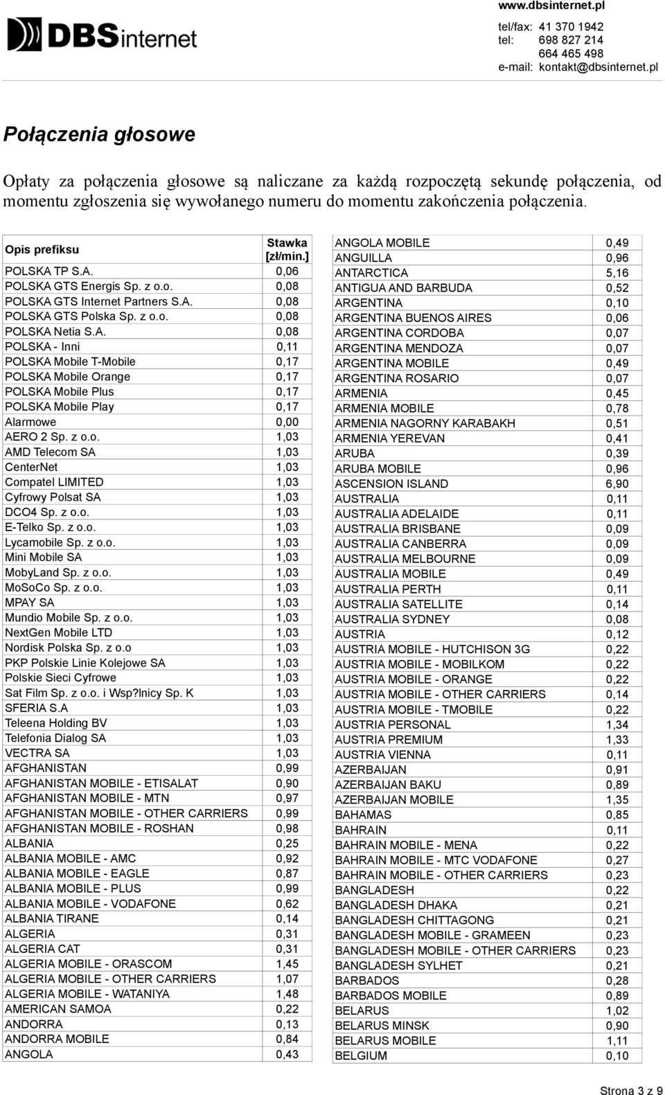 z o.o. 1,03 AMD Telecom SA 1,03 CenterNet 1,03 Compatel LIMITED 1,03 Cyfrowy Polsat SA 1,03 DCO4 Sp. z o.o. 1,03 E-Telko Sp. z o.o. 1,03 Lycamobile Sp. z o.o. 1,03 Mini Mobile SA 1,03 MobyLand Sp.