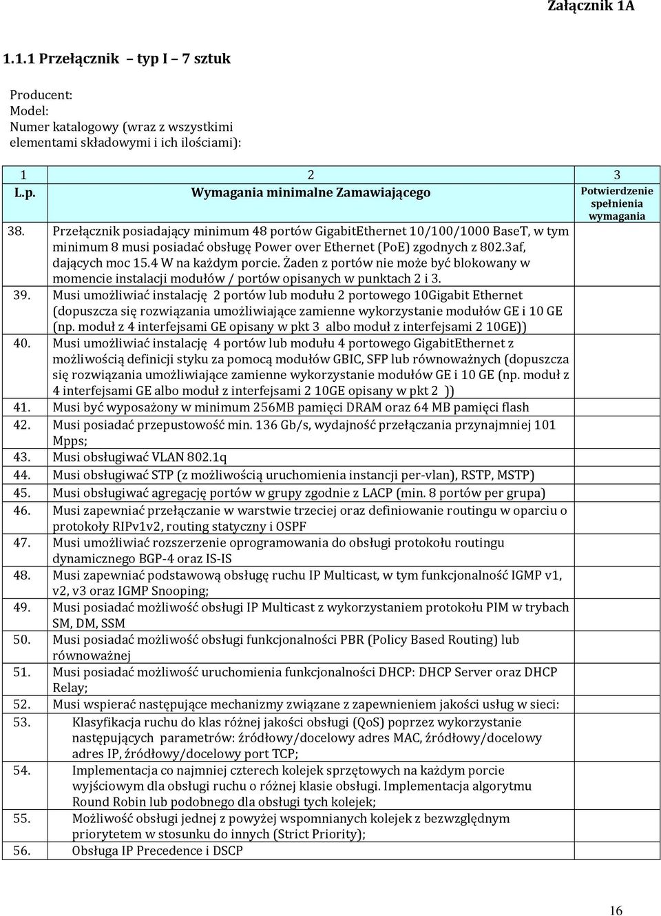 Żaden z portów nie może być blokowany w momencie instalacji modułów / portów opisanych w punktach 2 i 3. 39.