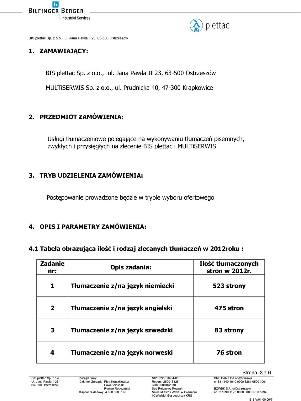 TRYB UDZIELENIA ZAMÓWIENIA: Postępowanie prowadzone będzie w trybie wyboru ofertowego 4. OPIS I PARAMETRY ZAMÓWIENIA: 4.