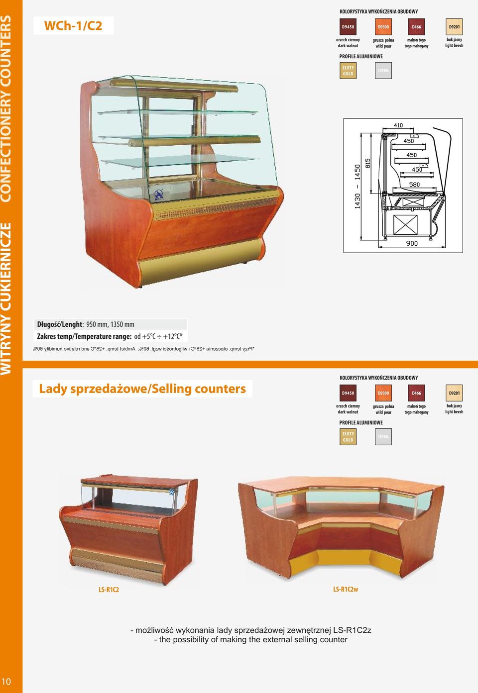 OBUDOWY buk jasny light beech D9450 D9300 D466 D9201 orzech ciemny dark walnut grusza polna wild pear mahoń togo togo mahogany buk jasny