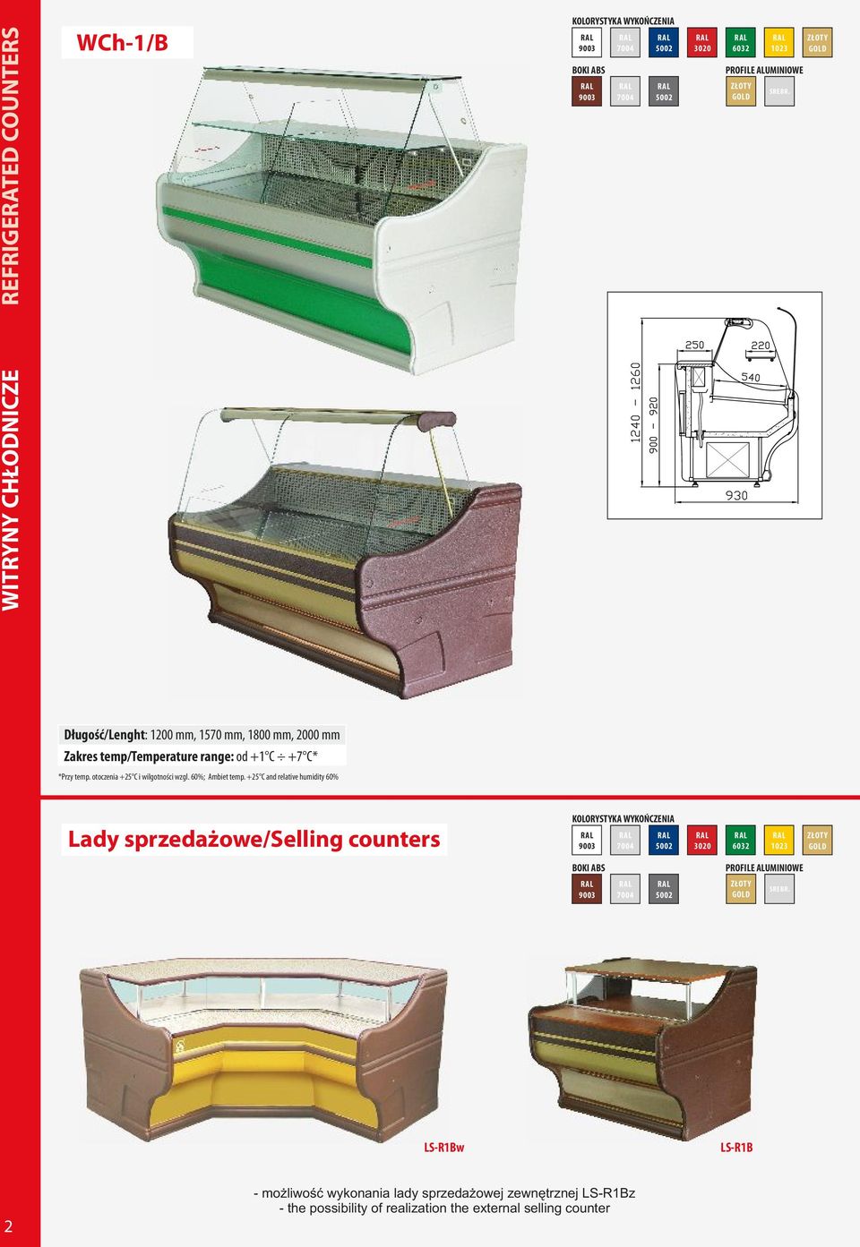 sprzedażowe/selling counters LS-R1Bw LS-R1B 2 - możliwość wykonania lady