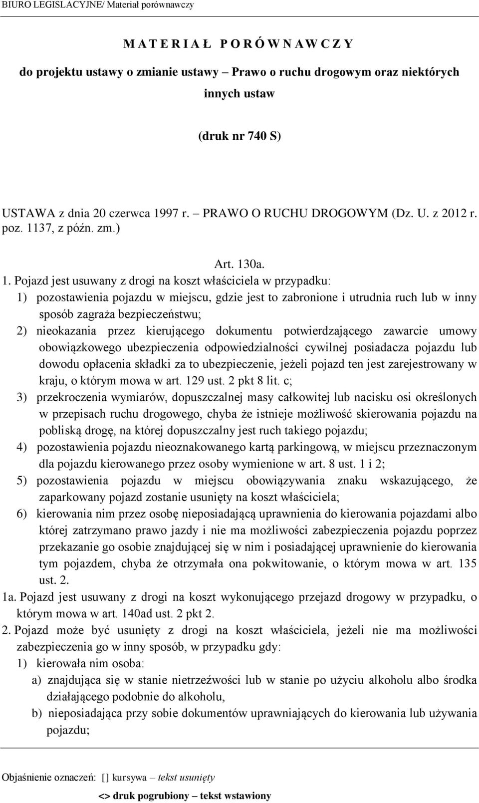 97 r. PRAWO O RUCHU DROGOWYM (Dz. U. z 2012 r. poz. 11