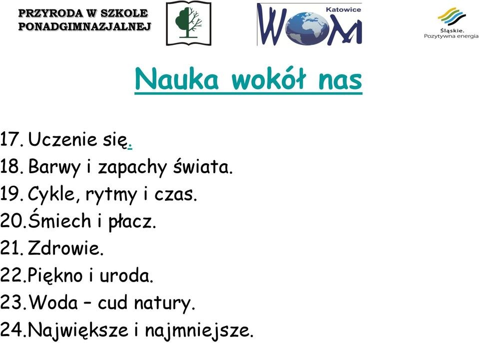 Cykle, rytmy i czas. 20.Śmiech i płacz. 21.