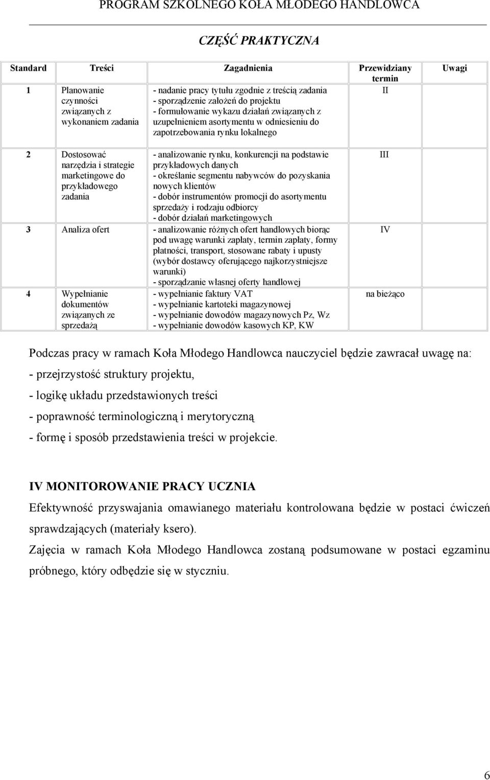 przykładowego zadania - analizowanie rynku, konkurencji na podstawie przykładowych danych - określanie segmentu nabywców do pozyskania nowych klientów - dobór instrumentów promocji do asortymentu