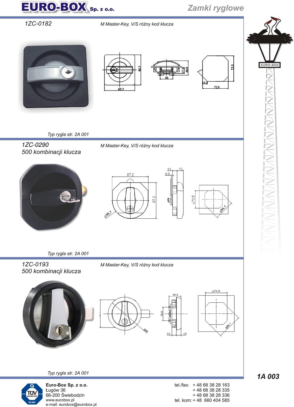 Master-Key, V/S różny kod klucza 1ZC-0193 500