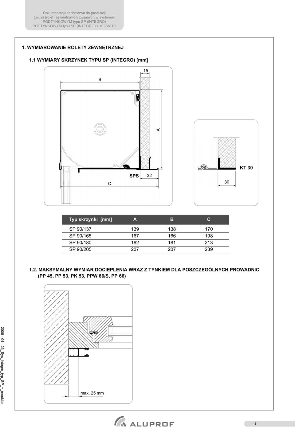 Dokumentacja techniczna do produkcji. PODTYNKOWYM typu SP (INTEGRO)  PODTYNKOWYM typu SP (INTEGRO) z MOSKITO - PDF Free Download