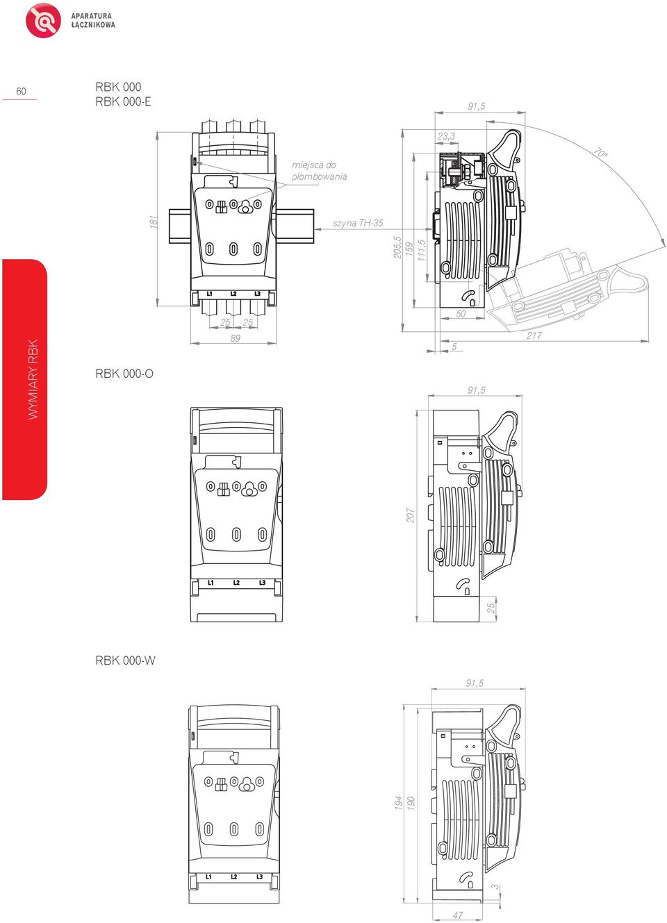 WYMIARY RBK RBK 000-O 25 25 89 91,5 207 205,5